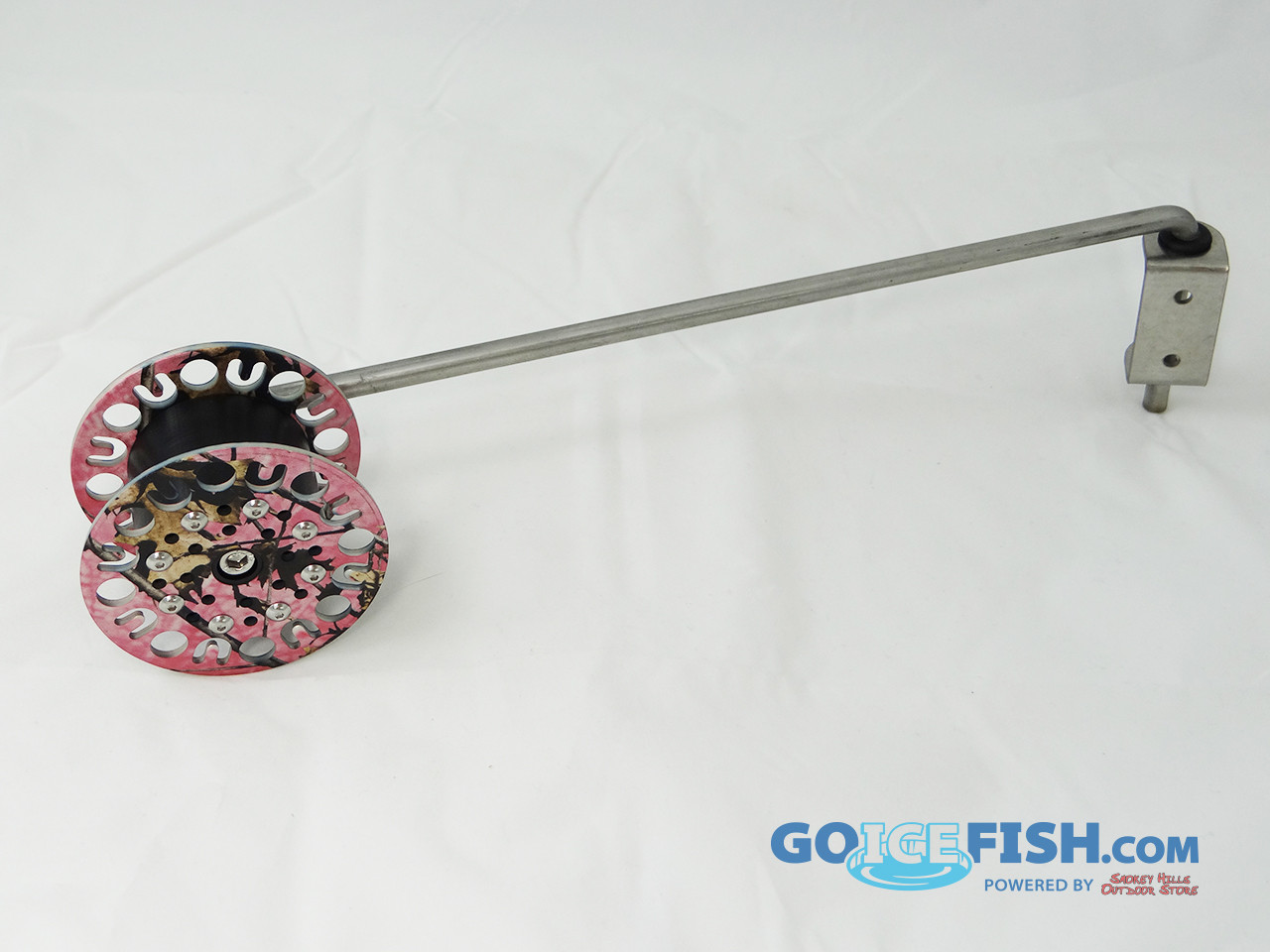 Pink Rattle Lures Ultimate Rattle Reel Pink Camo - GoIceFish