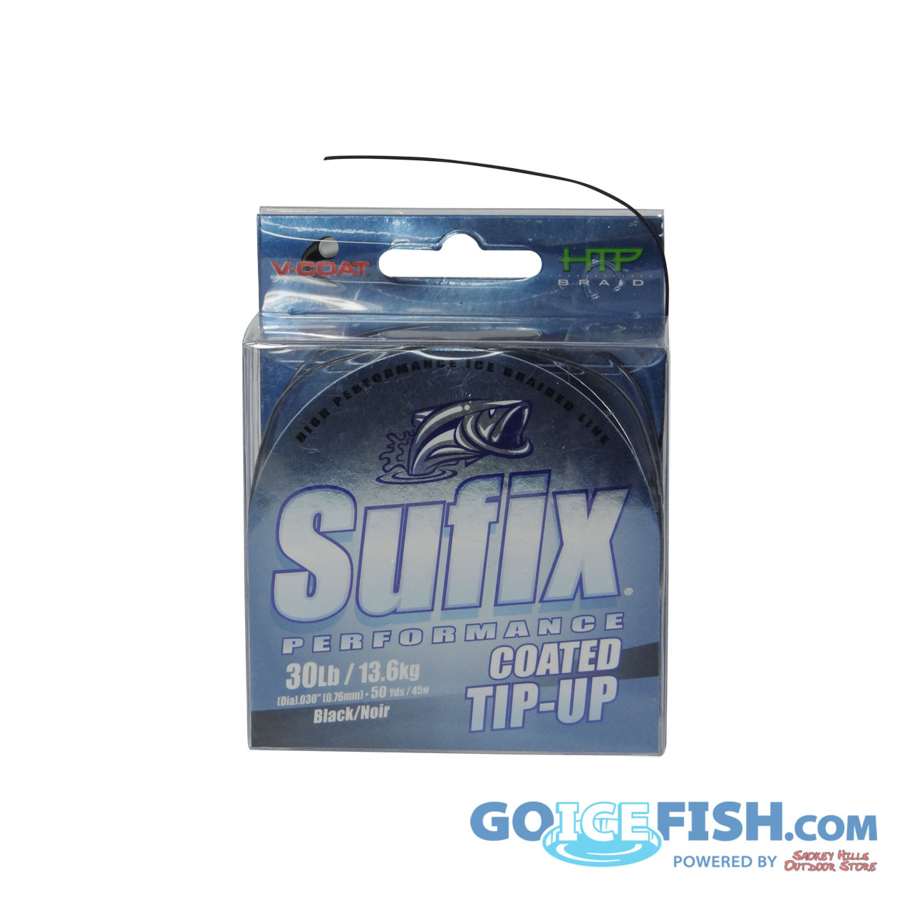 Suffix 609-130BLK Coated Tip Up Line 30lb - GoIceFish