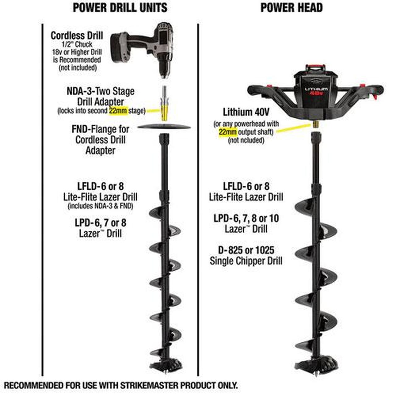 Strikemaster LFLD8 LiteFlite Drill 8" Drill Unit GoIceFish