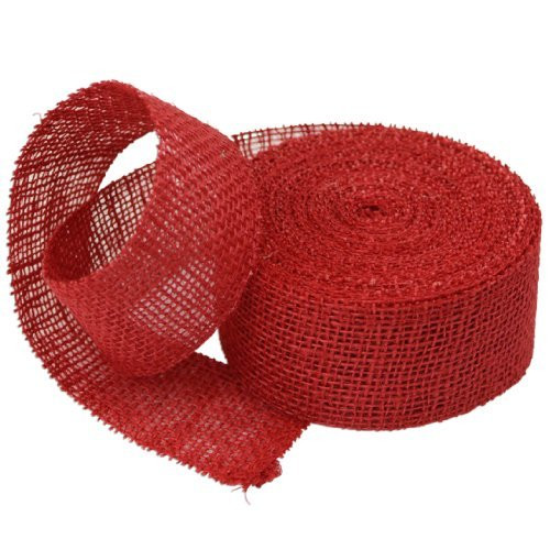 2 Inch Burlap Jute Ribbon For Party Decorations Rustic Wedding Decor Craft Projects Red Ak Trading Co