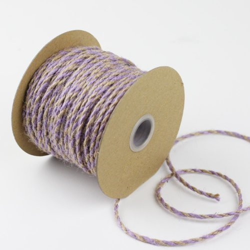 2.5mm x 50 Yards Decorative Two Tone Burlap Jute Rope Twine (Lavender)