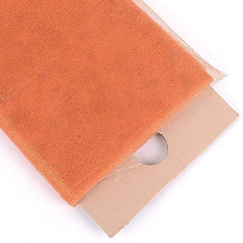 54" Inch X 10 Yards Premium Glitter Tulle Fabric Bolt (Orange)