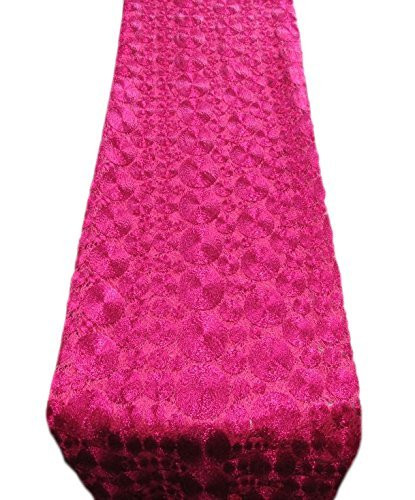 AK-Trading 14" X 108" Vortex Lace Table Runner for Home, Events & Wedding Decorations (Fuchsia)