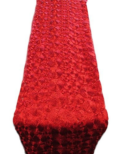 AK-Trading 14" X 108" Vortex Lace Table Runner for Home, Events & Wedding Decorations (Red)