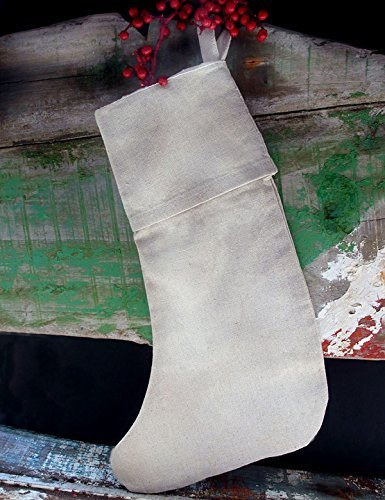 AK-Trading Burlap Jute Holidays Christmas Stockings - Pack of 6 (Linen with Cotton Lining, 16" x 10")