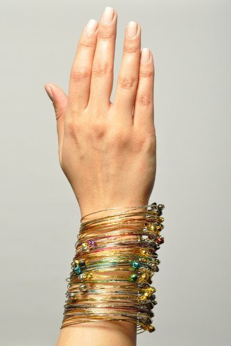 Belly Dancing Multi Color Fashion Bangles with Bells (Pack of 72 Bangles)