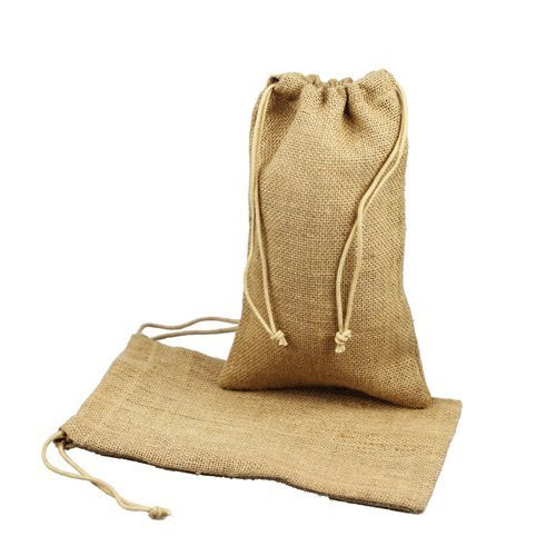 Burlap Jute Favor Bags (Pack of 12) - Select From 8 Colors Available in 3 Sizes (5"x7", Natural)