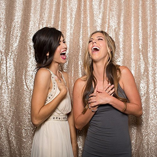 CHAMPAGNE Sequin Taffeta Fabric Photography Backdrop, Sequin Photo Booth Backdrop, Sequin Drape - MADE IN USA - Select from 3 Sizes. (5ft x 9ft)