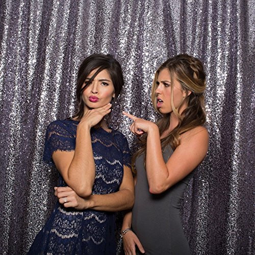 CHARCOAL GRAY Sequin Taffeta Fabric Photography Backdrop, Sequin Photo Booth Backdrop, Sequin Drape - MADE IN USA - Select from 3 Sizes. (5ft x 9ft)