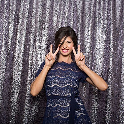 CHARCOAL GRAY Sequin Taffeta Fabric Photography Backdrop, Sequin Photo Booth Backdrop, Sequin Drape - MADE IN USA - Select from 3 Sizes. (9ft x 10ft)