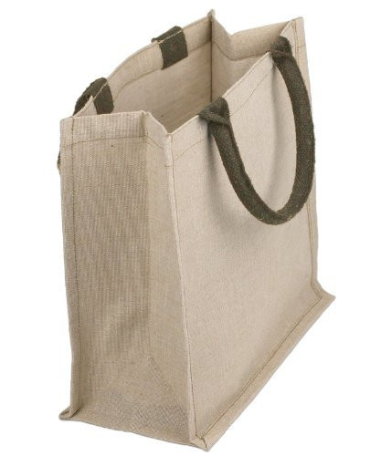 Eco friendly Juco Jute / Cotton Mix Burlap Natural Large Grocery Shopping Tote Holidays Bags