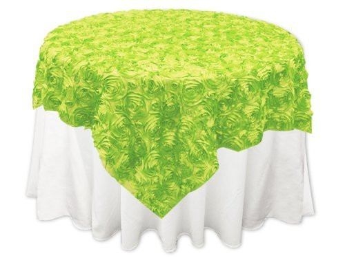 Grandiose Rose Deisgn Rosette Table Overlay Table Cover - Apple Green (96x96)