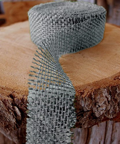 JUTE BURLAP RIBBON - GRAY 1.5 INCH X 10 YARDS