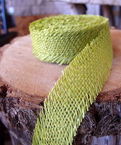 JUTE BURLAP RIBBON - GREEN 1.5 INCH X 10 YARDS