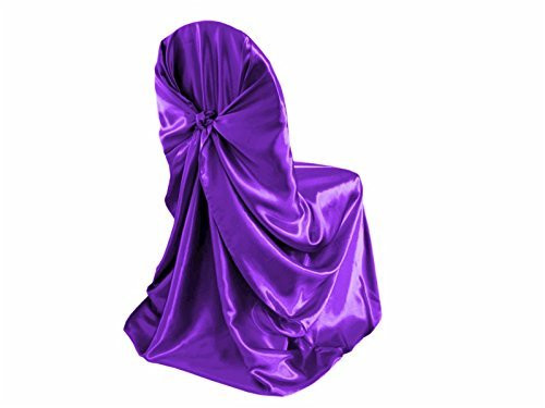 Purple Universal Satin Chair Cover for Events & Parties - 10Pcs Pack