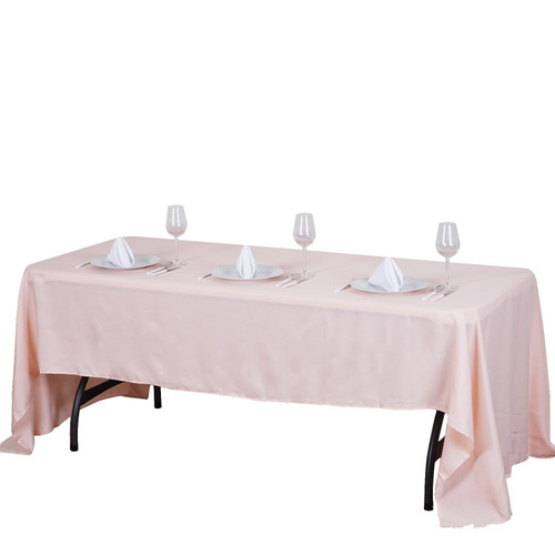 Blush Pink 100% Polyester Rectangular Tablecloth 60 x 102"