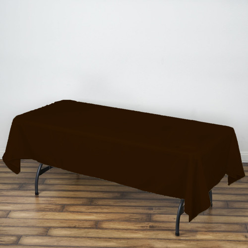 Brown 100% Polyester Rectangular Tablecloth 60 x 102"