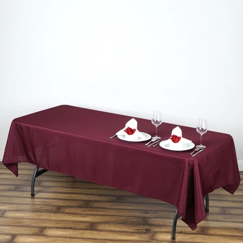 Burgundy 100% Polyester Rectangular Tablecloth 60 x 102"