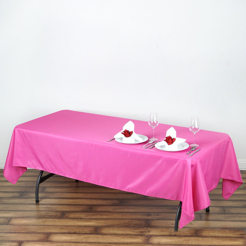 Fuchsia 100% Polyester Rectangular Tablecloth 60 x 102"