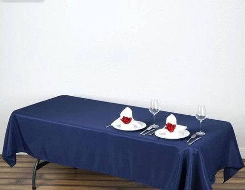 Navy Blue 100% Polyester Rectangular Tablecloth 60 x 102"