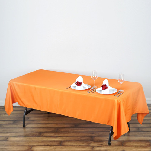 Orange 100% Polyester Rectangular Tablecloth 60 x 102"