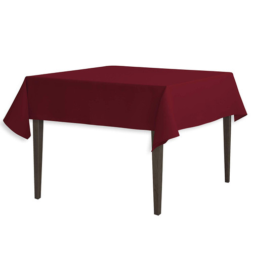 Burgundy Square Polyester Overlay Tablecloth 54" x 54"