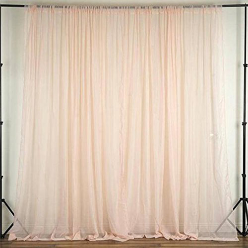 Blush - 120" Wide (10Ft Wide) Sheer Voile Drape Panels - Select from 6ft to 50ft Length