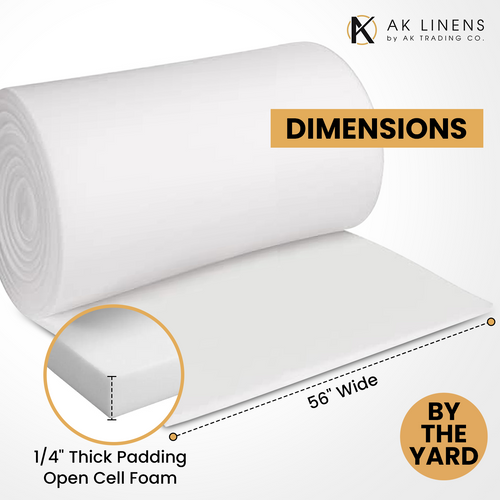 Foam Padding 56" wide x 1/4 Inch thick (Sold By Continuous Yard )