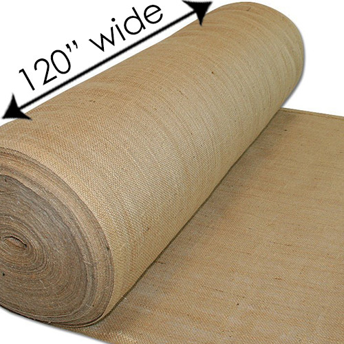 120-Inches Wide Natural Jute Burlap Fabric Rolls - 50 Yards