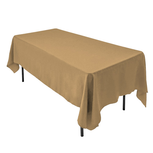 Polyester Rectangular Tablecloth - 60" x 126" - Beige