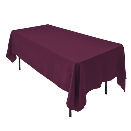 Polyester Rectangular Tablecloth - 60" x 126" - Eggplant Purple