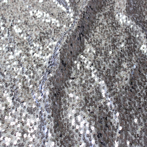 Rain Drop Sequin Taffeta Fabric - Charcoal