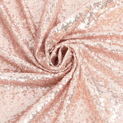 Mini Disc Glitz Sequin Nylon Mesh Fabric - RoseGold