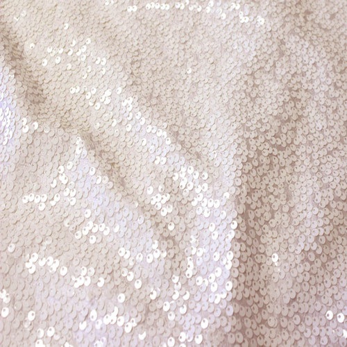  Rain Drop Sequin Taffeta Fabric - Cream