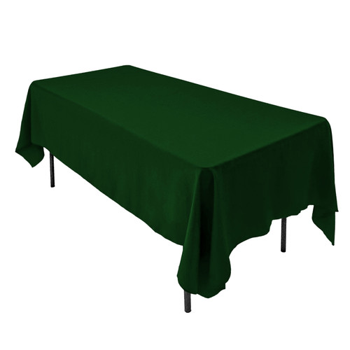  Polyester Rectangular Tablecloth - 60" x 126" - Hunter Green
