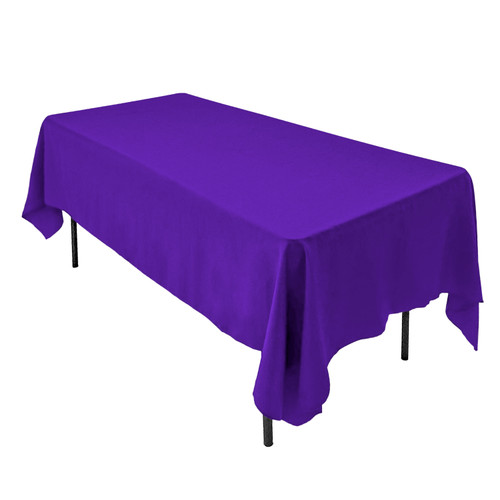  Polyester Rectangular Tablecloth - 60" x 126" - Purple