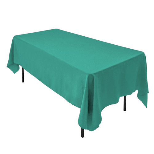  Polyester Rectangular Tablecloth - 60" x 126" - Teal Green