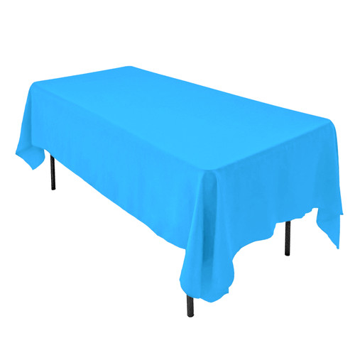  Polyester Rectangular Tablecloth - 60" x 126" - Turquoise