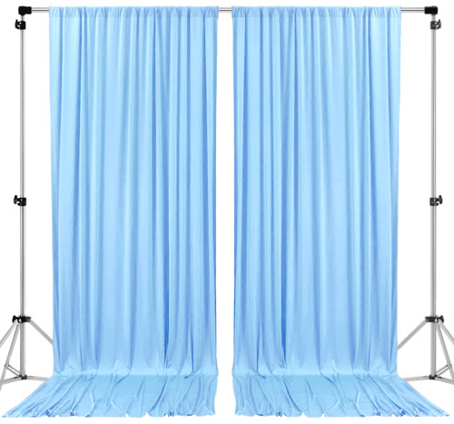 Light Blue - IFR Polyester Backdrop Drapes Curtains Panels with Rod Pockets