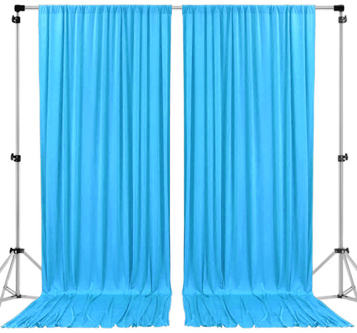 Turquoise - IFR Polyester Backdrop Drapes Curtains Panels with Rod Pockets