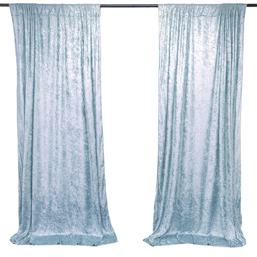Baby Blue - Lush Panne Velvet Backdrop Drapes Curtains Panels with Rod Pockets