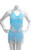 2-piece Belly Dancing Coin Hip Scarf and Top Set - Turquoise w/Silver Coins