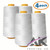 4-Pack All Purpose Sewing Thread Cones - High Tensile Polyester Spools (6000 Yards Each) - WHITE