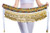 AK-Trading Belly Dancing Velvet Hip Scarf With Gemstones And Gold Coins (White)