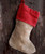 AK-Trading Burlap Jute Holidays Christmas Stockings - Pack of 6 (Natural Jute Stocking with Red Cuff, 8" x 17"H x 12" foot)