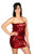 AK-Trading Exotic Glitzy Sequin Stretch Sequin Tube Dress (Red)