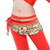 AK-Trading Multi-Row 258 Gold Coins Velvet Belly Dance Hip Scarf - Red