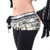 AK-Trading Multi-Row 258 Silver Coins Velvet Belly Dance Hip Scarf - Black