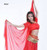 Belly Dance Chiffon Veil with Silver Sequin Trim - RED