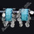 Belly Dance Dancing Arm Cuffs Bracelet - TURQUOISE/SILVER (PAIR)